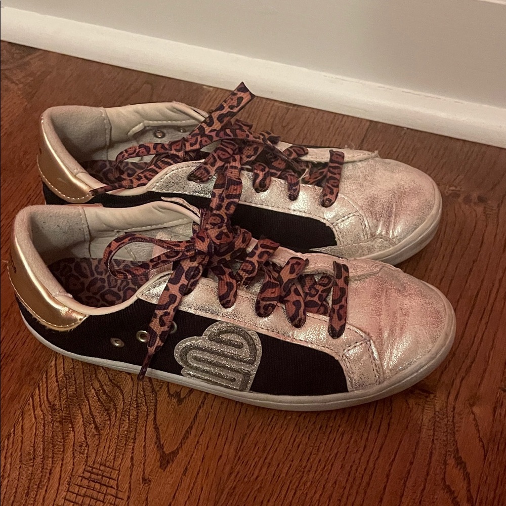 Justice Sport Sneakers with Leopard Print Laces